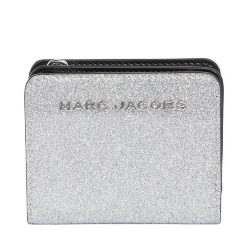Marc Jacobs Silver Mini Glitter Compact Wallet NWT